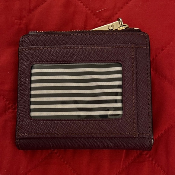 Kate Spade Burgundy/Wine Bifold Wallet with Gold Tone Accents. - Picture 9 of 9